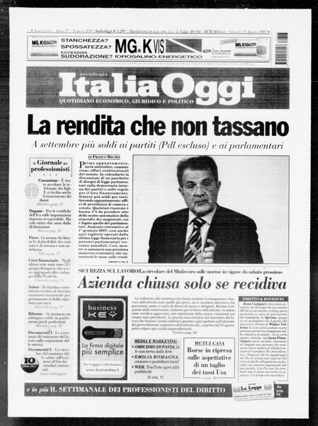 Italia oggi : quotidiano di economia finanza e politica